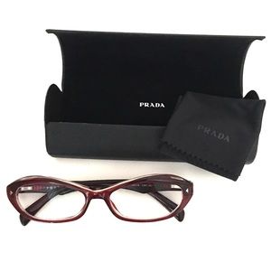 PRADA VPR 110 Rectangle Eyeglasses Red 54-16-135